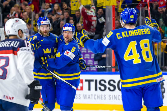 Sveriges Victor Hedman , Anton Strålman och Carl Klingberg
