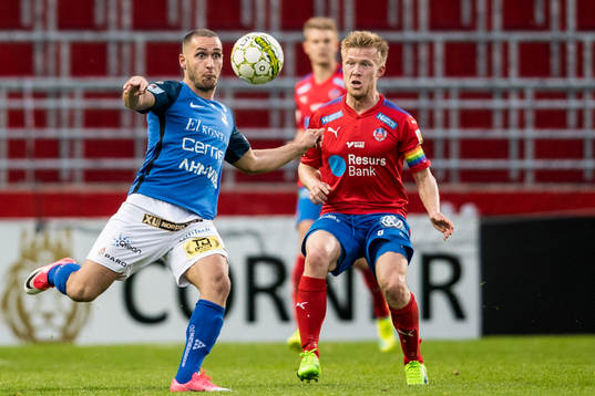 Norrbys Shkelquim Krasniqi och Helsingborgs Andreas Landgren