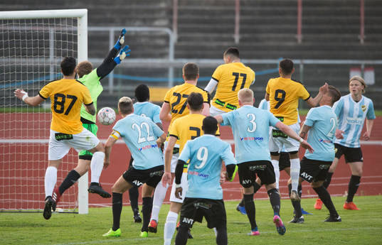 IFK Malmö nickar in avgörande mål på övertid i matchen i division 2 mellan IFK Malmö och IFK Hässleholm i Malmö 24 maj 2017.  