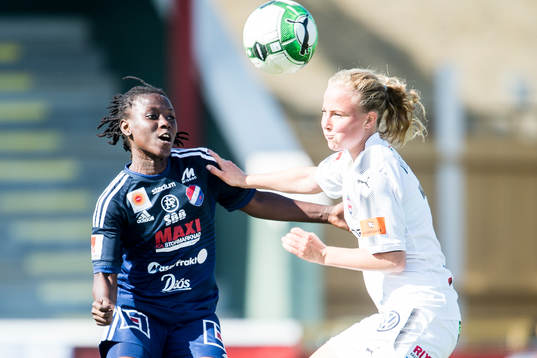 Rosengårds Eva Wieder och Kvarnsvedens Tabitha Chawinga
