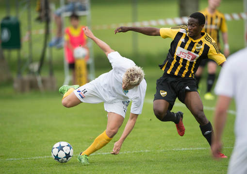 IFK Hässleholms Kojo Annor i matchen i division 2 mellan IFK Hässleholm och Lunds BK i Hässleholm 28 maj 2017.  