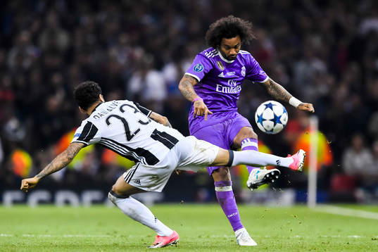 Juventus Dani Alves och Real Madrids Marcelo