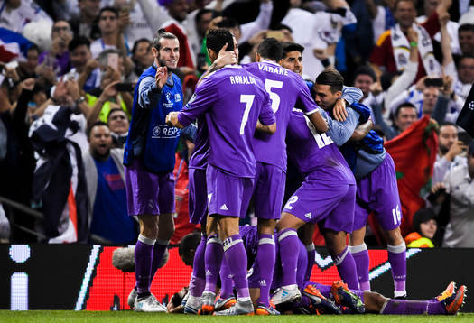 Real Madrids spelare jublar