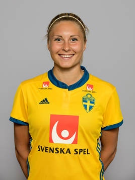 Fanny Andersson, spelare i Sveriges damlandslag i fotboll, poserar för ett porträtt den 6 juni 2017 i Göteborg.