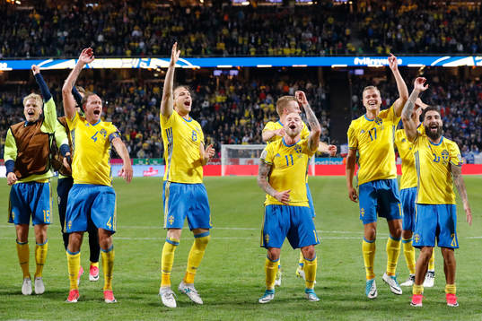 Sveriges Andreas Granqvist, Albin Ekdal, John Guidetti,