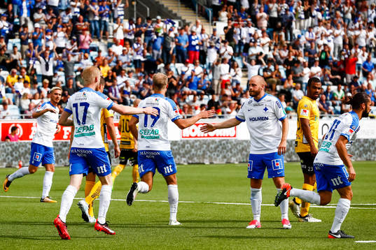 Norrköpings spelare jublar