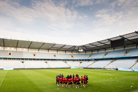 Vardars spelare på Swedbank Stadion
