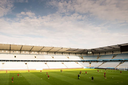 Vardars spelare på Swedbank Stadion