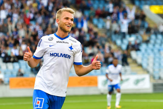 Norrköpings Sebastian Andersson jublar