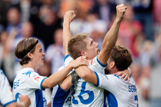 IFK Göteborgs Mikael Boman jublar med lagkamrater