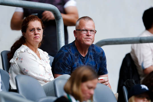 Sveriges förbundskapten Janne Andersson på läktaren