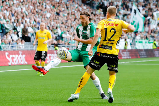 Hammarbys Björn Paulsen och Elfsborgs Joakim Nilsson