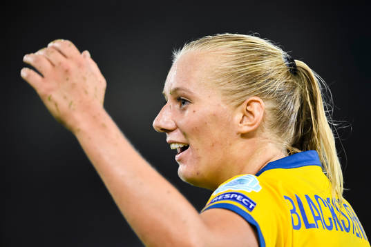Sveriges Stina Blackstenius  i matchen mellan Sverige och Italien