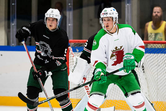 Rögles Mathias From oroar framför Tingsryds mål. Med på