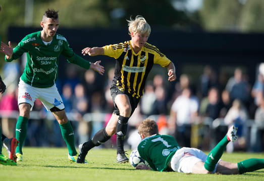 IFK Hässleholms  Gustaf Lindroth i matchen i division 2 mellan IFK Hässleholm och Hässleholms IF i Hässleholm 13 augusti 2017.  