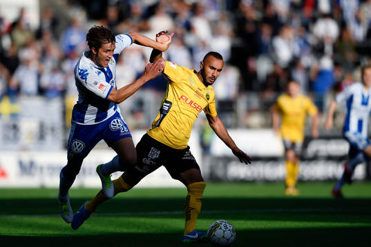 Elfsborgs Issam Jebali mot IFK Göteborgs Thomas Rogne
