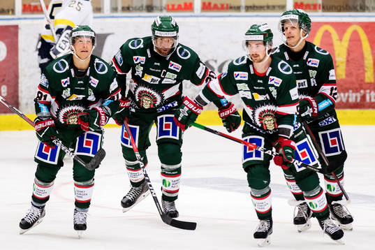 Frölundas Ryan Lasch, målskytten Joel Lundqvist, Adam