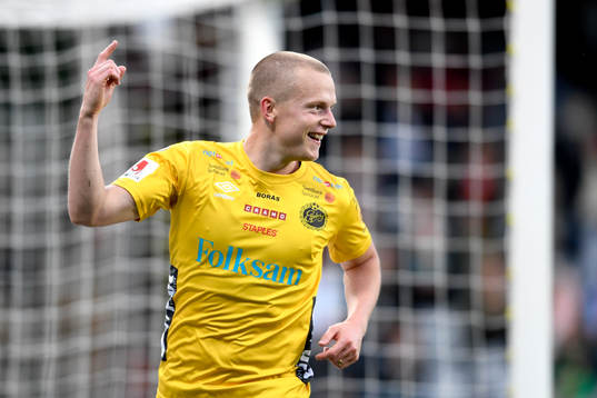 Elfsborgs Daniel Gustavsson jublar efter 0-2