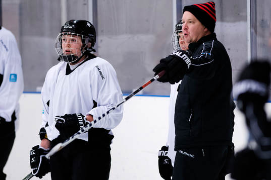 Hanna Sköld och tränare Jimmy Johansson