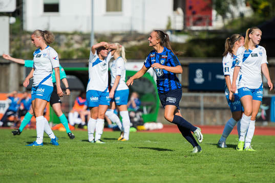 Andrea Wilmann celebrates after scoring 2-0