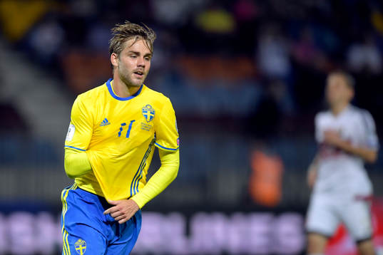Sveriges Christoffer Nyman jublar efter 0-2
