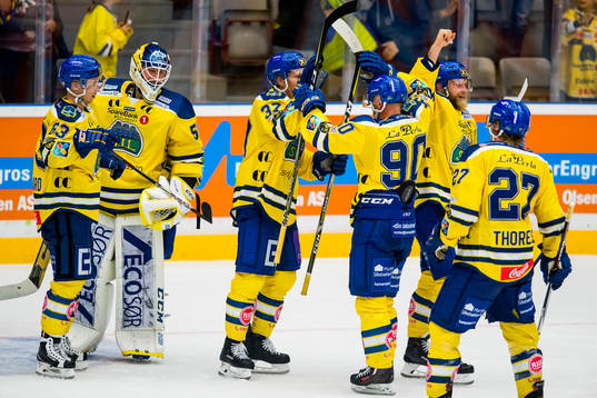 Mikkel Søgaard, goalkeeper Oskar Östlund, Lars Løkken