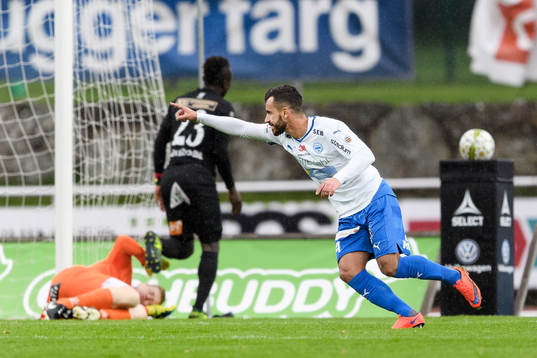 Värnamos Liridon Silka jublar efter 0-1