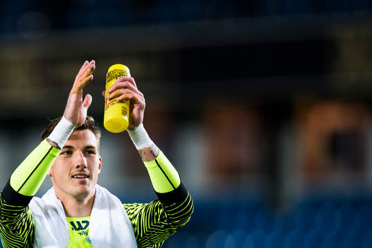 Goalkeeper Andreas Christopher Linde of Molde celebrates