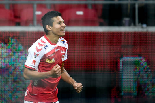 Kalmars Romário Pereira Sipião jublar efter 1-0