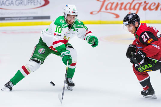 Rögles tränare Anders Eldebrink och Malmö Redhawks Andy