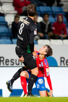 Varbergs Peter Nyström och Helsingborgs Alex Timossi