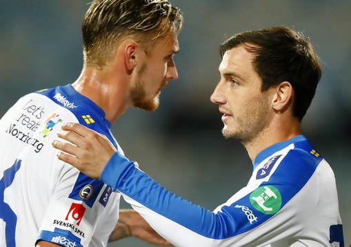 Norrköpings Linus Wahlqvist och Nikola Tkalcic