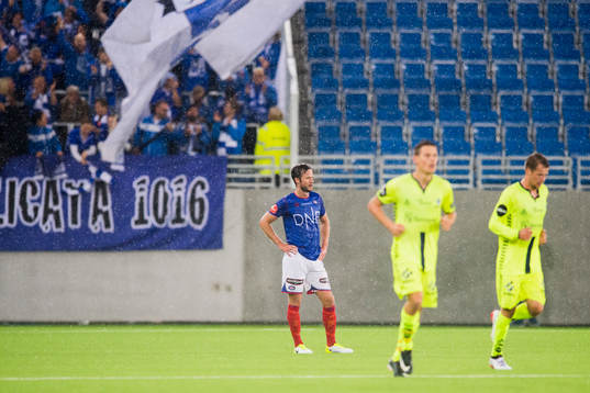 Robert Mikael Lundström of Vålerenga looks dejected