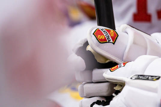 Handske med Almtunas klubbmärke