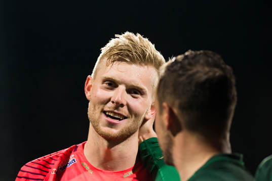 Jönköpings målvakt Anton Cajtoft jublar