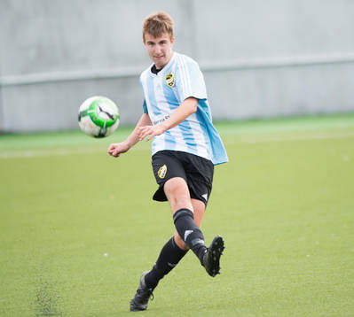 IFK Hässleholms  Isak Olsson i matchen i division 2 mellan Lunds BK och IFK Hässleholm i Lund 23 september 2017.  
