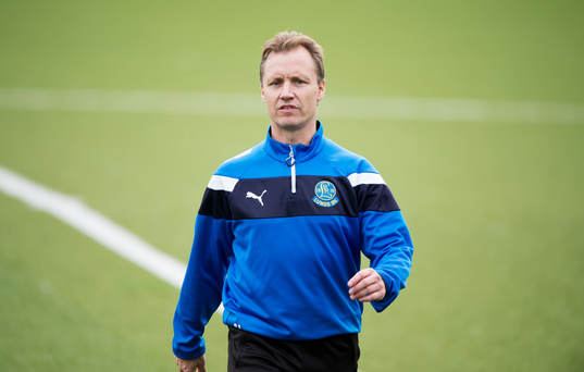 Lunds tränare Stefan Jansson i matchen i division 2 mellan Lunds BK och IFK Hässleholm i Lund 23 september 2017.  