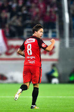 Fredrik Haugen of Brann celebrates the 1-1 goal