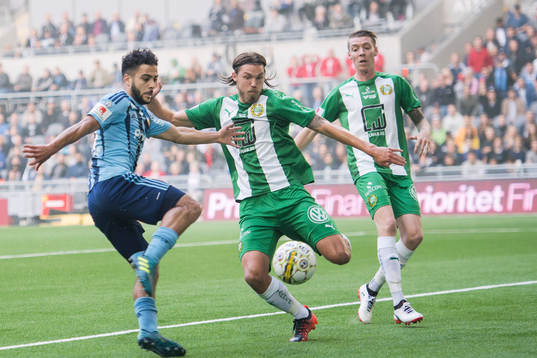 Djurgårdens Othman El Kabir mot Hammarbys Björn Paulsen