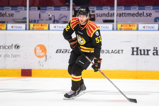 Brynäs Christopher Liljewall  före ishockeymatchen i SHL