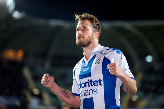 IFK Göteborgs Tobias Hysén jublar efter sitt 3-0 mål