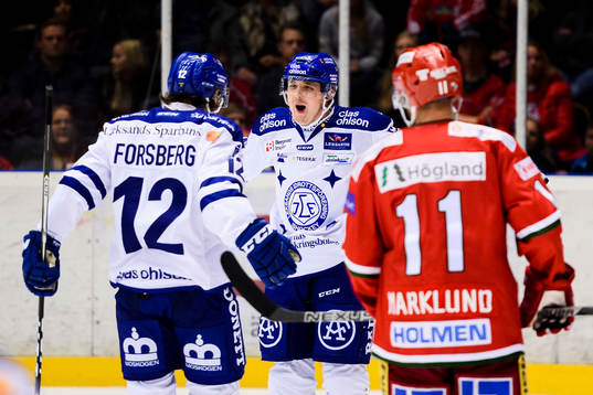 Leksands Fredrik Forsberg och Johan Porsberger jublar
