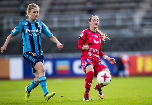 Linköpings Kosovare Asllani och Djurgårdens Katrin Schmidt
