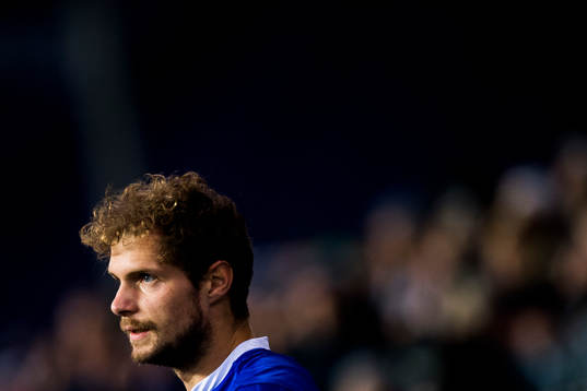 Joackim Jørgensen of Sarpsborg enters the pitch