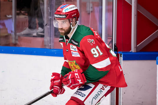 Moras Jacob Lagacé i ishockeymatchen i SHL mellan Mora och