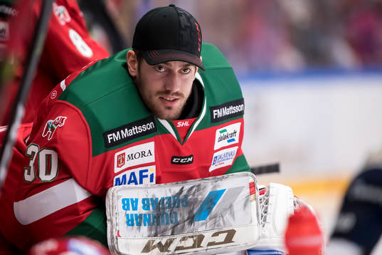 Moras målvakt Mattias Pettersson  i ishockeymatchen i SHL