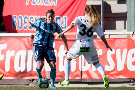 Djurgårdens Michelle Wörner och Rosengårds Edina