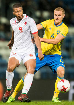 Sveriges Mattias Svanberg och Sveriges Franz Brorsson