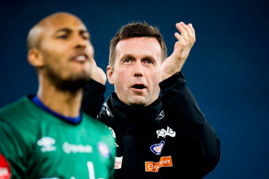 Ronny Deila, head coach of Vålerenga, celebrates victory