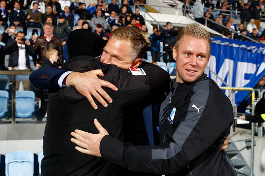 Malmös FFs tränare Magnus Pehrsson jublar